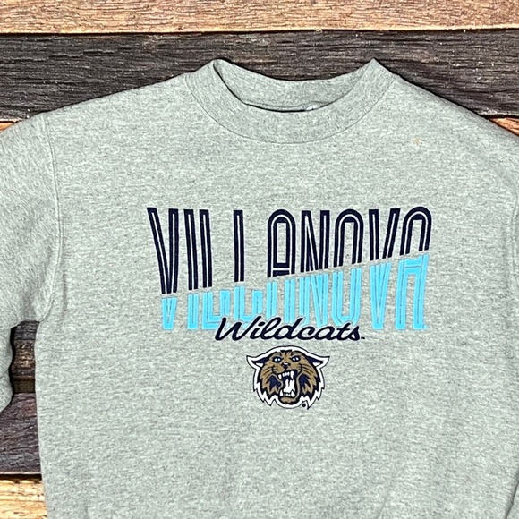 Villanova Wildcats Champion Boys Kids Youth Gray Crewneck Sweatshirt - Picture 5 of 5